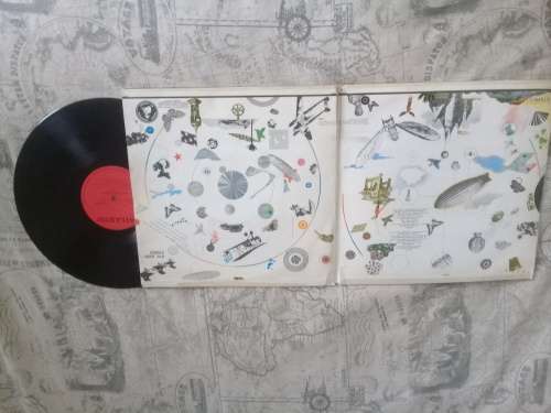 Judas Priest British Steel Le Zeppelin III and ACDC The Razor's Edge LPs